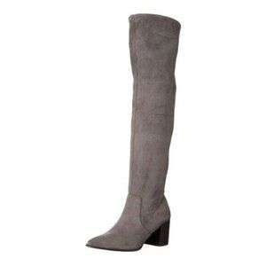 DOLCE VITA Tabbie Suede Over The Knee Gray Block Heel Boot Size 6